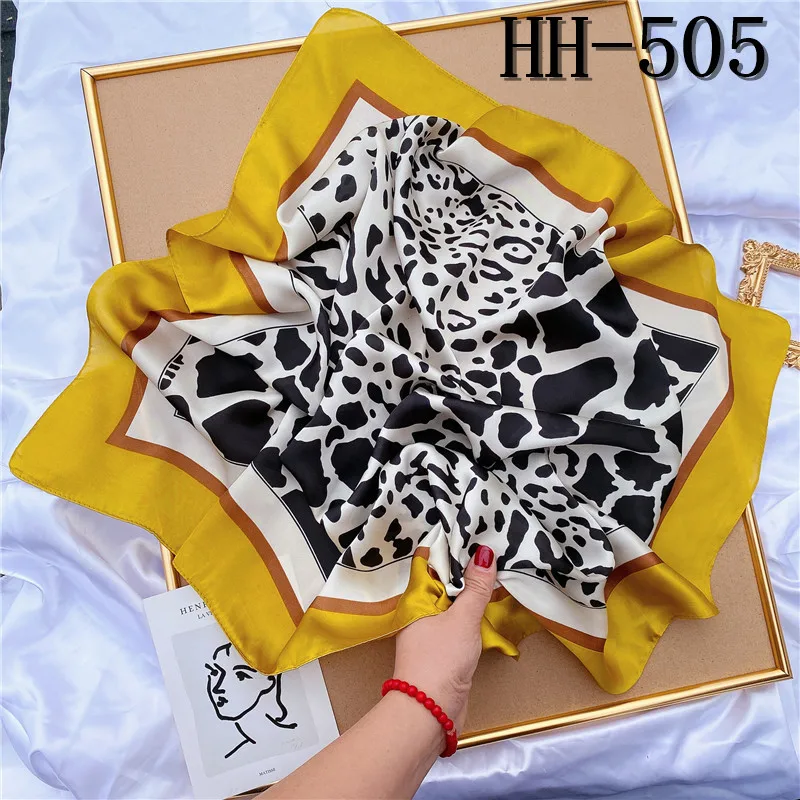 

Fashion Neckerchief Women Hair Scarf Shawl Wrap Headband Hijab Lady Square girl silk Scarves Luxury Brand Neck Female Foulard