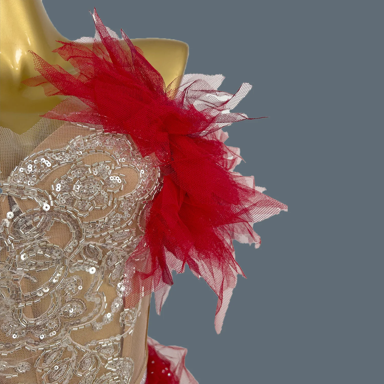 Красные нестандартные кружевные женские платья вечернее платье с блестками для