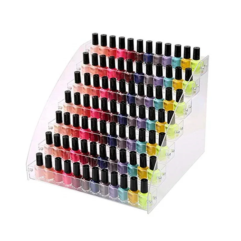 

2/3/4/5/6/7 layers Nail Polish Display Stand Clear Cosmetic Varnish Display Rack Holder Essential Oil Bottle Organizer Storage