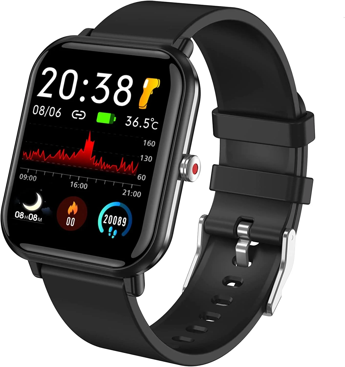 

Smart Watch, 44mm Fitness Tracker Watch with 24 Sports Modes, 5ATM Swimming Waterproof, Sleep Monitor Step Calorie Counter, 1.7"