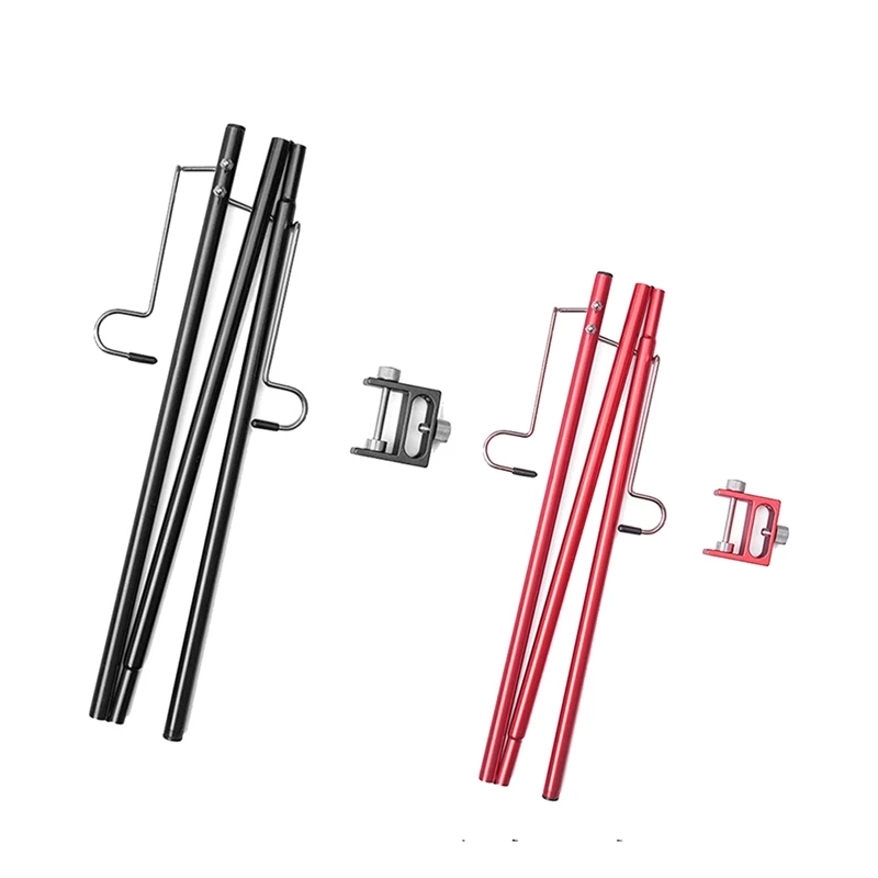 

1 Set Outdoor Multi-Function Light Pole Aluminum Alloy Lamp Post Pole Fishing Hanging Light Fitting Stand Holder Black