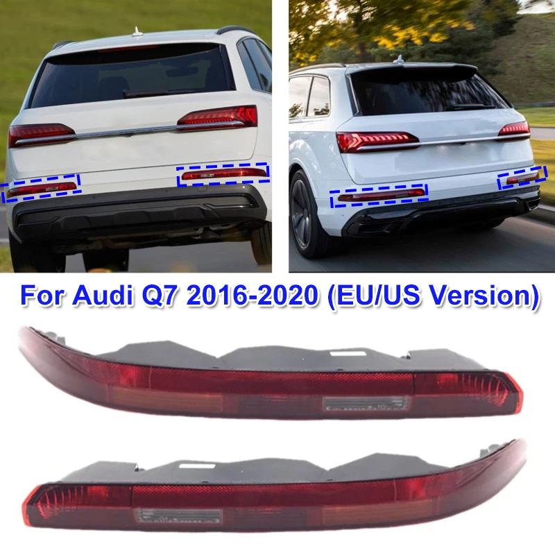 Car Rear Bumper Tail Light Reverse Lamp with Harness and Bulb for Audi Q7 2016-2020 (EU/US Version)