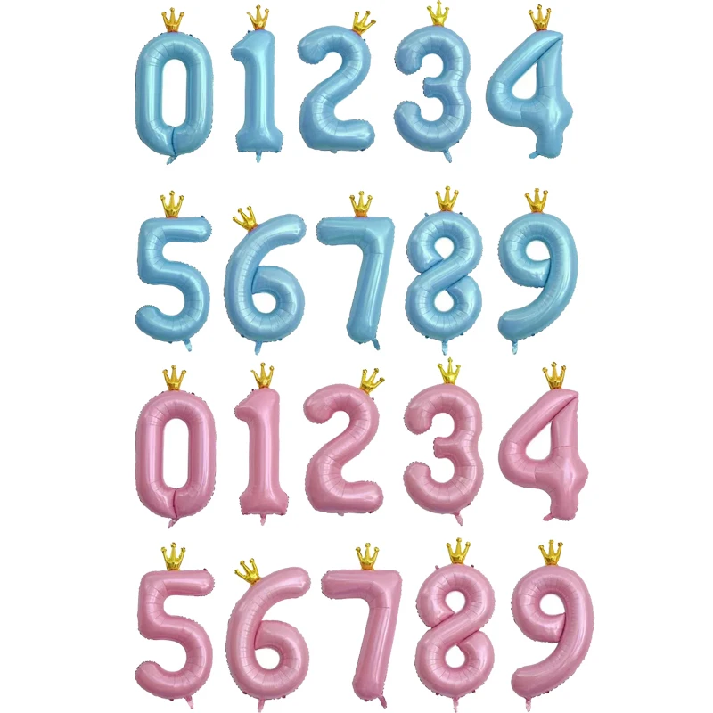 40-дюймовый шар в виде цифр украшение для дня рождения 1-го года корона детские