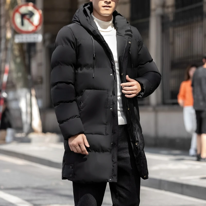 Men's Parkas 2023 New Winter Thick Cotton Men Long Hood Outwear Outfits Classic Coats Plus Size M-8XL Warm Outdoor Male Clothes