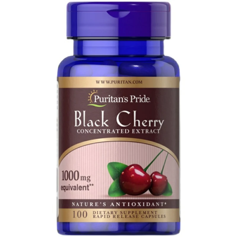 

100 Pill Black Cherry Concentrated Capsule 1000mg High Content Antioxidant Health Food