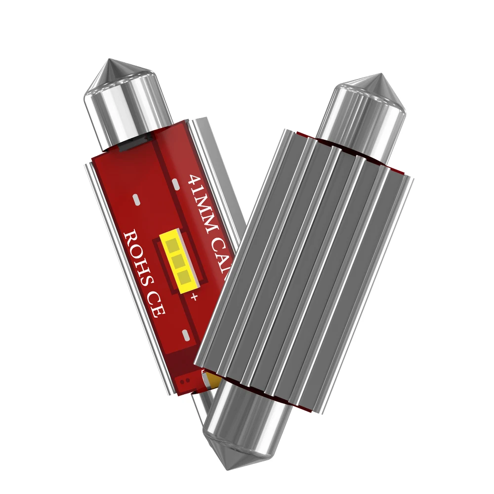 

2X LED Festoon C5W C10W CSP 1860 SMD Car LED Bulbs Canbus 31/36/39/41mm Auto Dome Reading Lamp Trunk Light 12V White 6000K Diode