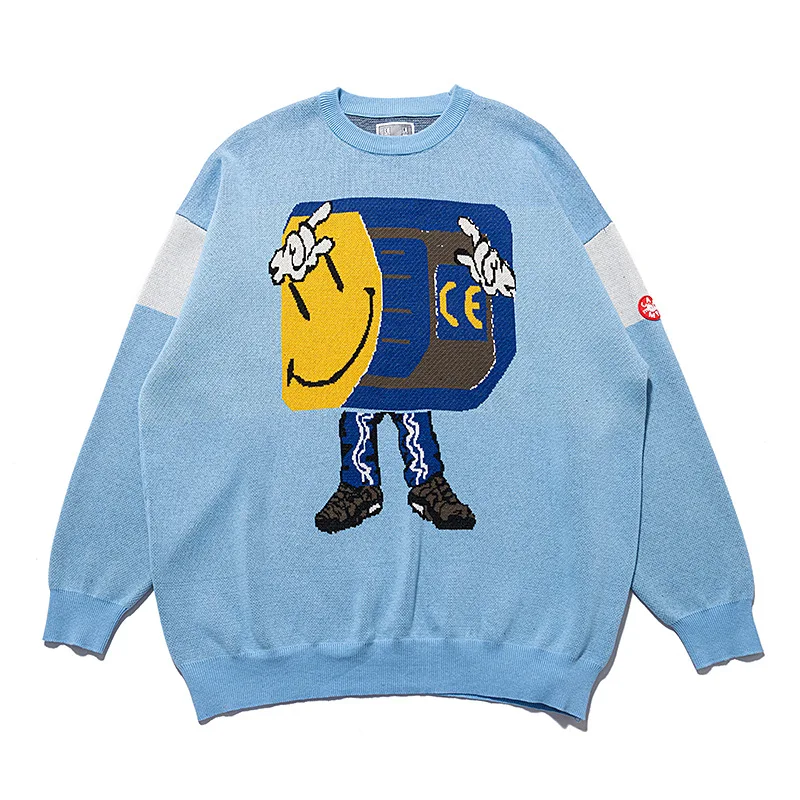 

Свитер с рисунком лица для мужчин и женщин, свитер с рисунком фигуры в масштабе 1:1, пуловер с рисунком CAVEMPT C.E, свитер