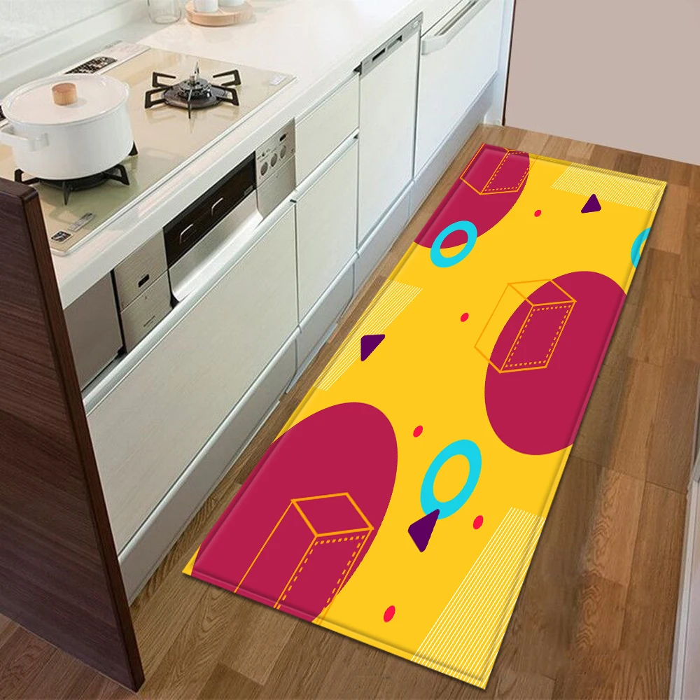 

3D Geometric Pattern Home Floor Mats Kitchen Mat Bedroom Entrance Doormat Decoration Living Room Carpet Bathroom Non-Slip Rug
