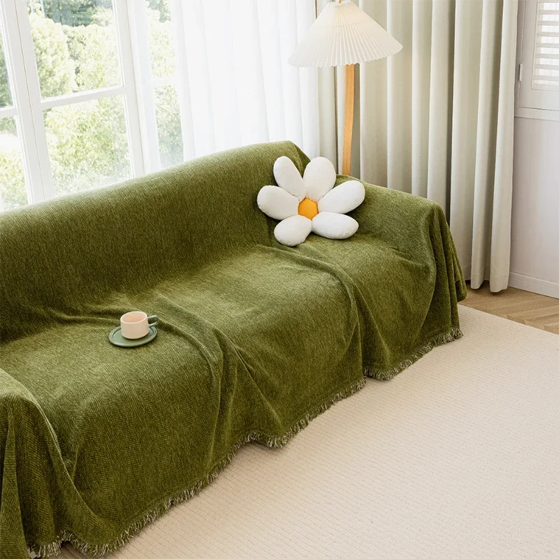 Полотенце для дивана чехол в гостиную однотонная Нескользящая моющаяся дышащая