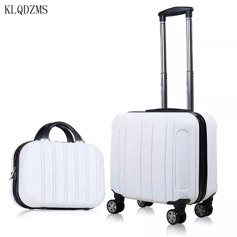 KLQDZMS 18 Inch Lightweight Small Suitcase Female Cute Travel Password Box Female Trolley Luggage Mute Boarding Case Female