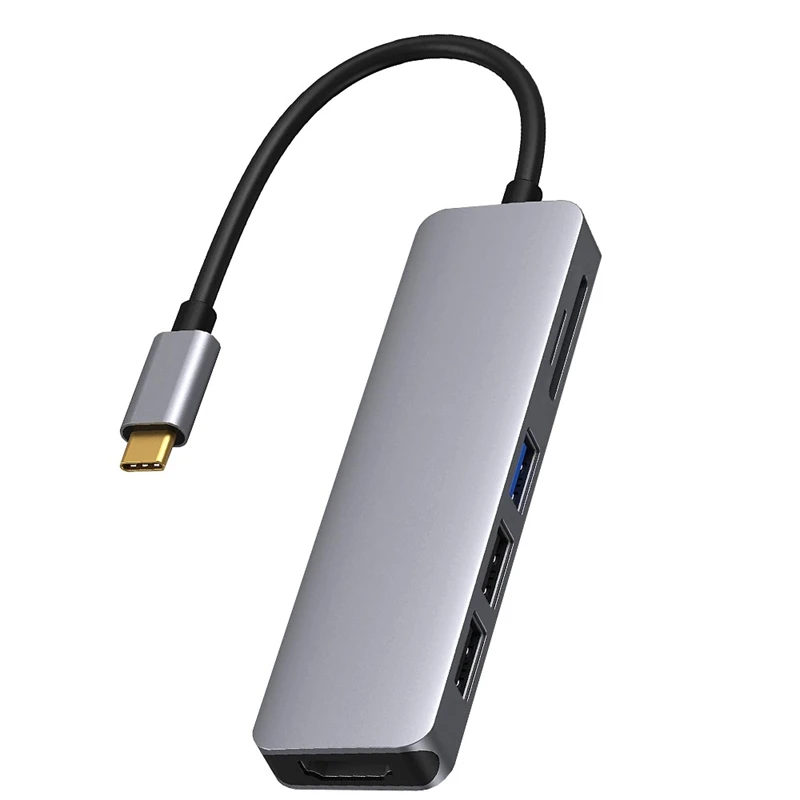 

USB C Hub HDMI-Compatible Adapter For Pro, USB-C To HDMI-Compatible SD / TF Card Reader And 2 USB 3.0 Ports