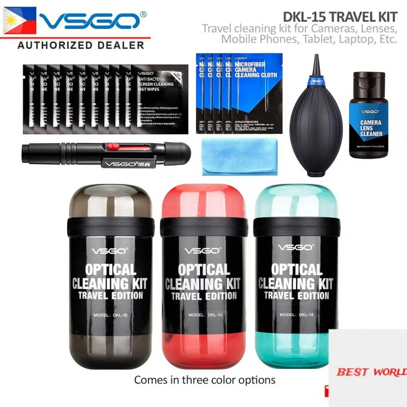 

VSGO DKL-15 DKL15 GREY BLUE RED DSLR Camera Lens Cleaning Kit Set MVP Camera