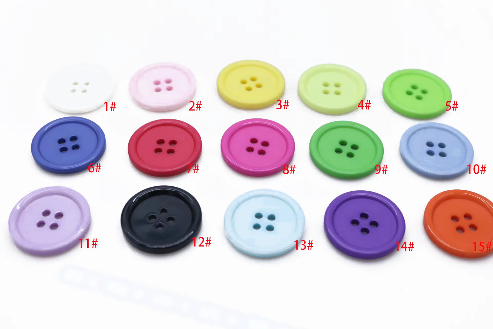 

25mm 15color Resin white buttons 4-hole new coat buttons 50pcs