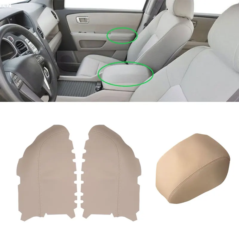 

For Honda Pilot 2009 2010 2011 2012 2013 Microfiber Leather Front Door Panel Armrest Arm Rest Covers Trim Protective Parts