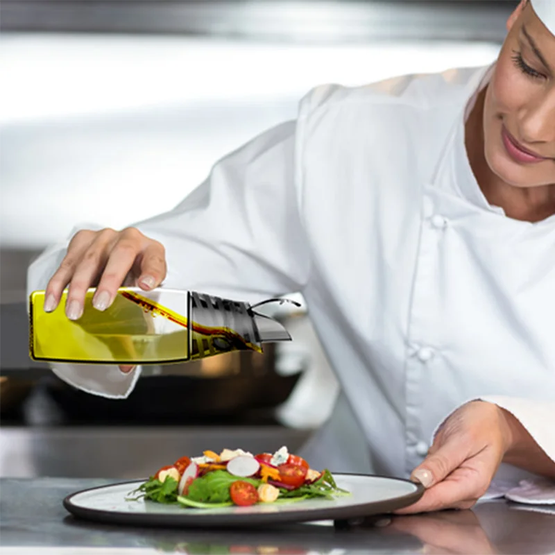 

Автоматическая крышка, стеклянная бутылка для масла, бутылка для приправ, Диспенсер масла для соуса, 350 мл, кухонные инструменты