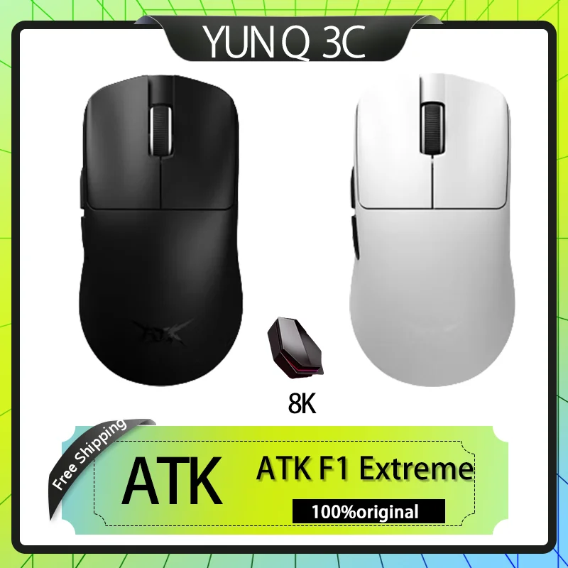 Atk F1 Extreme Беспроводная мышь двойной режим Paw3950 Ultra 35 г Легкая эргономичная офисная