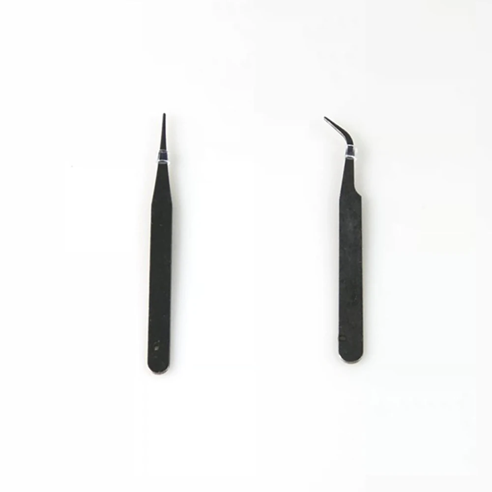 

Tip Tweezers 2pcs Tweezers Anti-magnetic Curved Straight Dismantling Hand Tool Set Mini Tweezers For Picking Up Parts