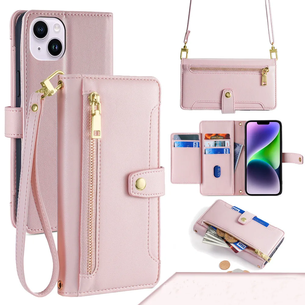 Кожаный чехол-книжка для iPhone кошелек с полным покрытием держатель карт сумка