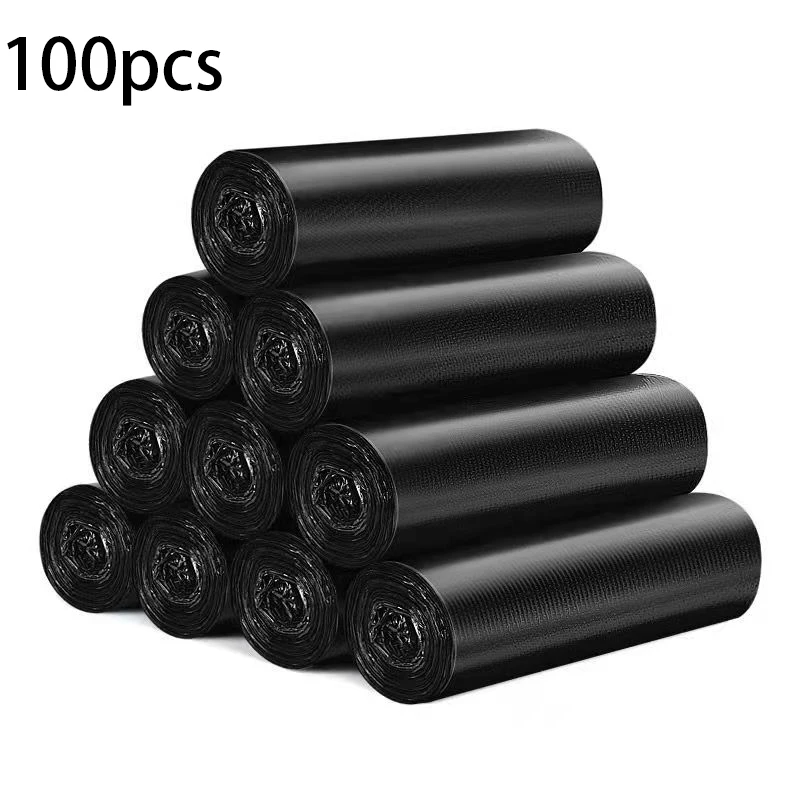 

100pcs Black Trash 45x50cm Biodegradable Large-Capacity Garbage Bags Household Disposable Kitchen Storage Pet Waste Garbage Bags