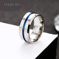 fashion gold plated one blue line men women ring anniversary gift beach party jewelry quality of life working noble