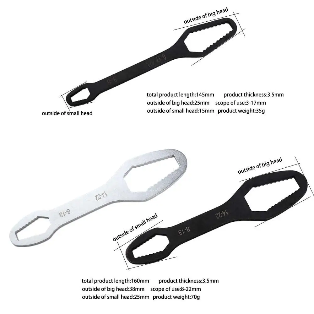 Гаечный ключ многофункциональный торцевой с храповым механизмом 8-22 мм для