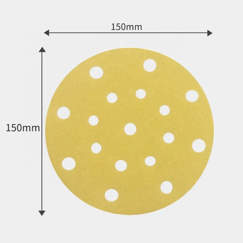

6 Inch 17-hole 3m Circular Sandpaper For Polishing Automotive Wash Kit Flocked Self-adhesive Dry Matte Paper Car Putty Sanding