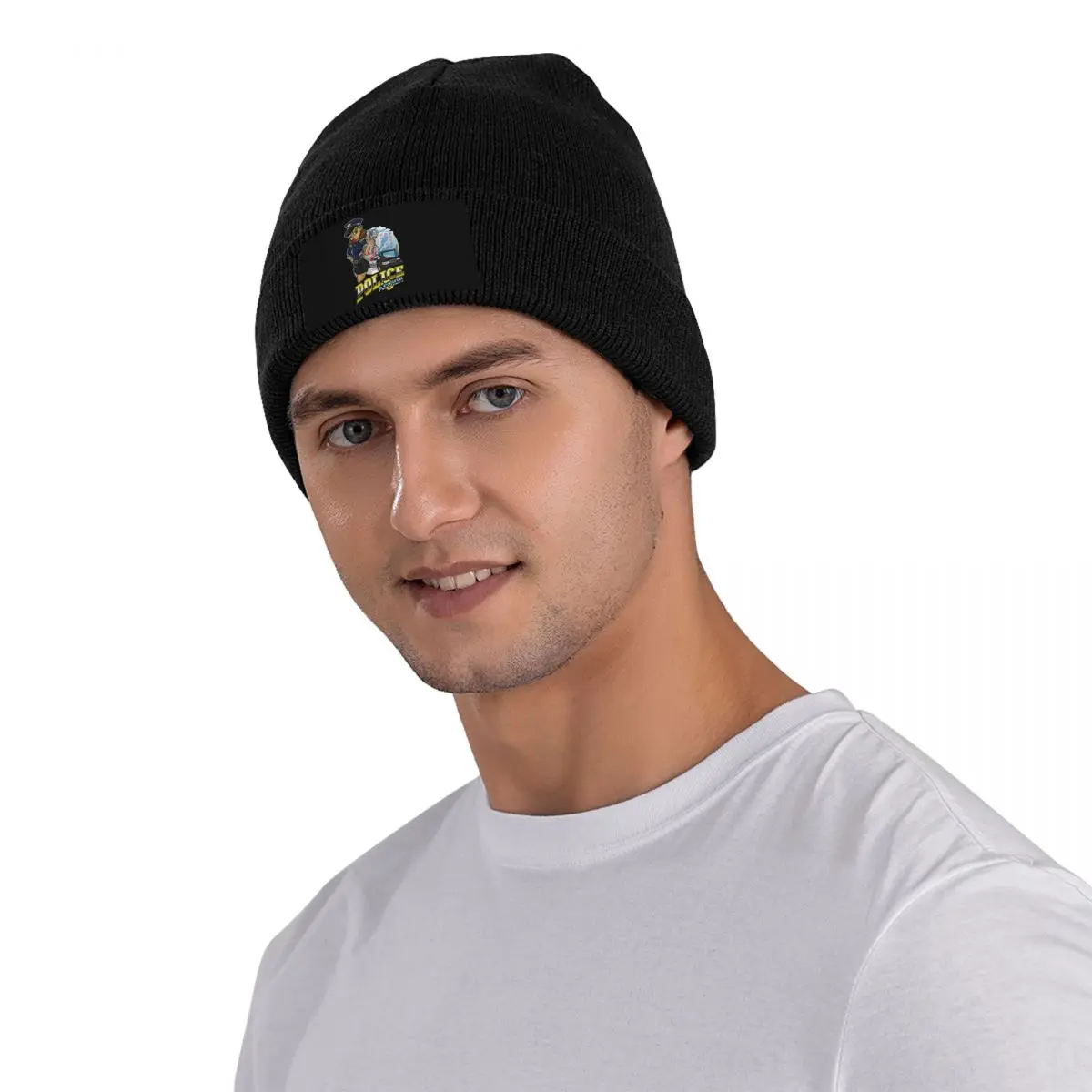

Police Action-cartoon Knitted Hat Velvet Applique Warm Anniversary Gift