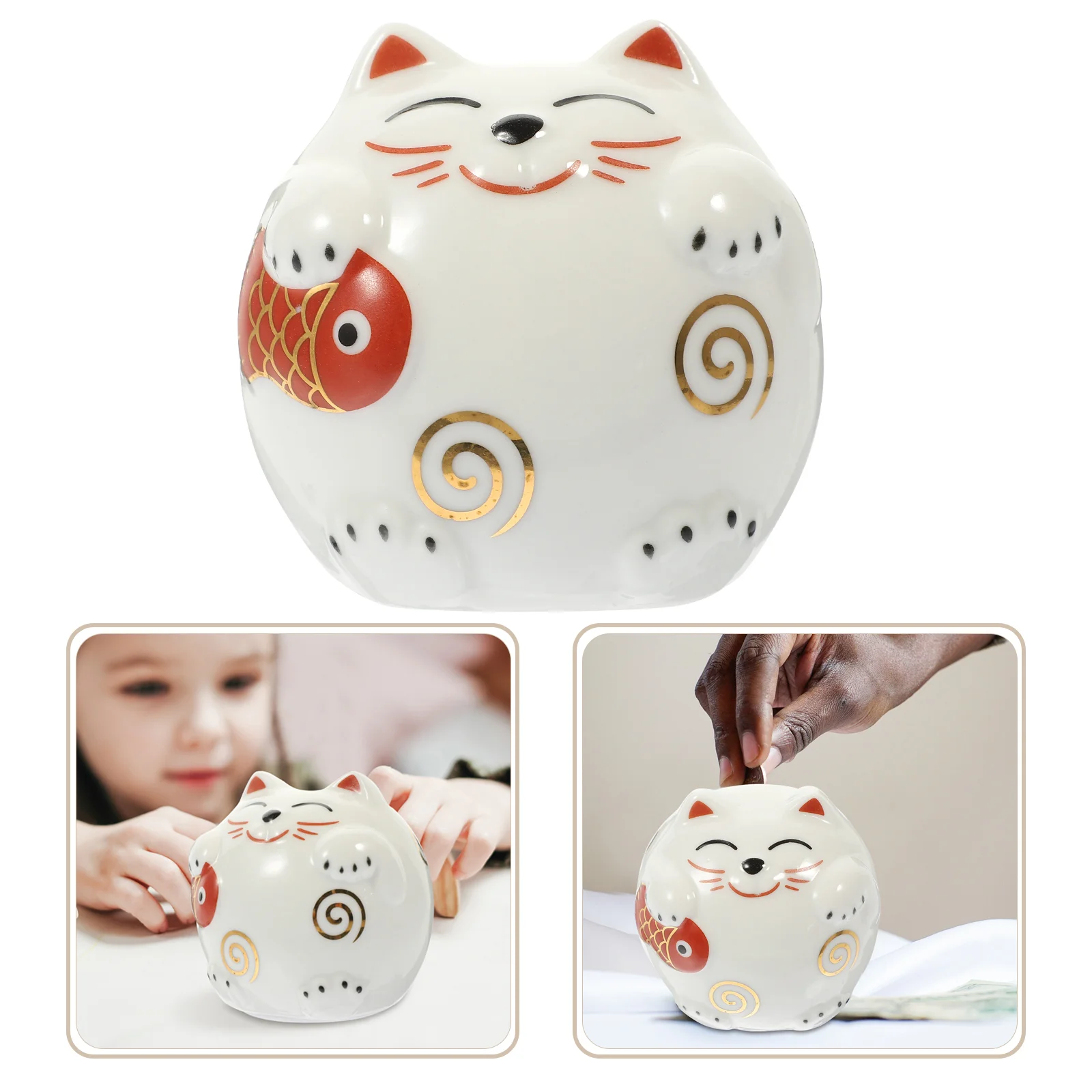 

Bank Cat Piggylucky Money Ceramickids Figurinebox Decor Saving Children Jar Boys Wealth Waving Dashboard New Car Decoration