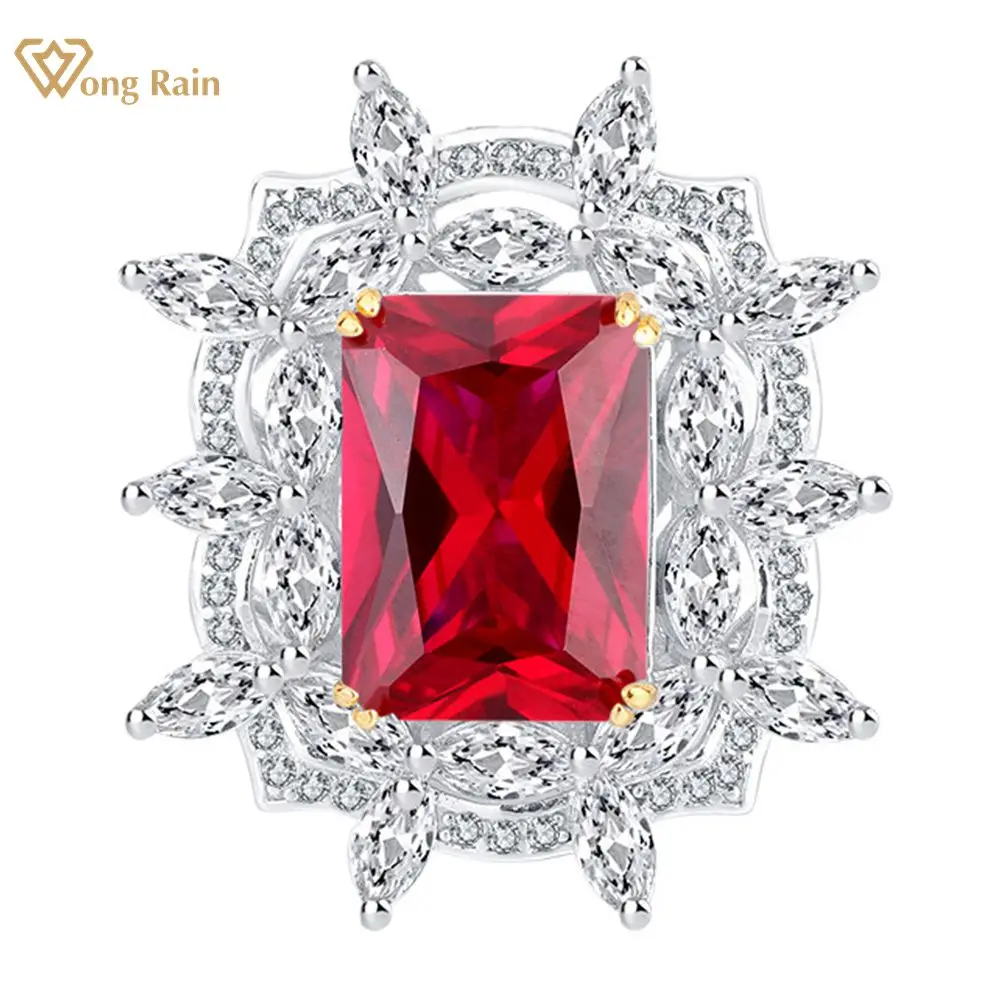 

Wong Rain 100% 925 Sterling Silver Crushed Ice Cut Emerald Citrine Ruby Gemstone Wedding Engagement Fine Jewelry Ring Wholesale