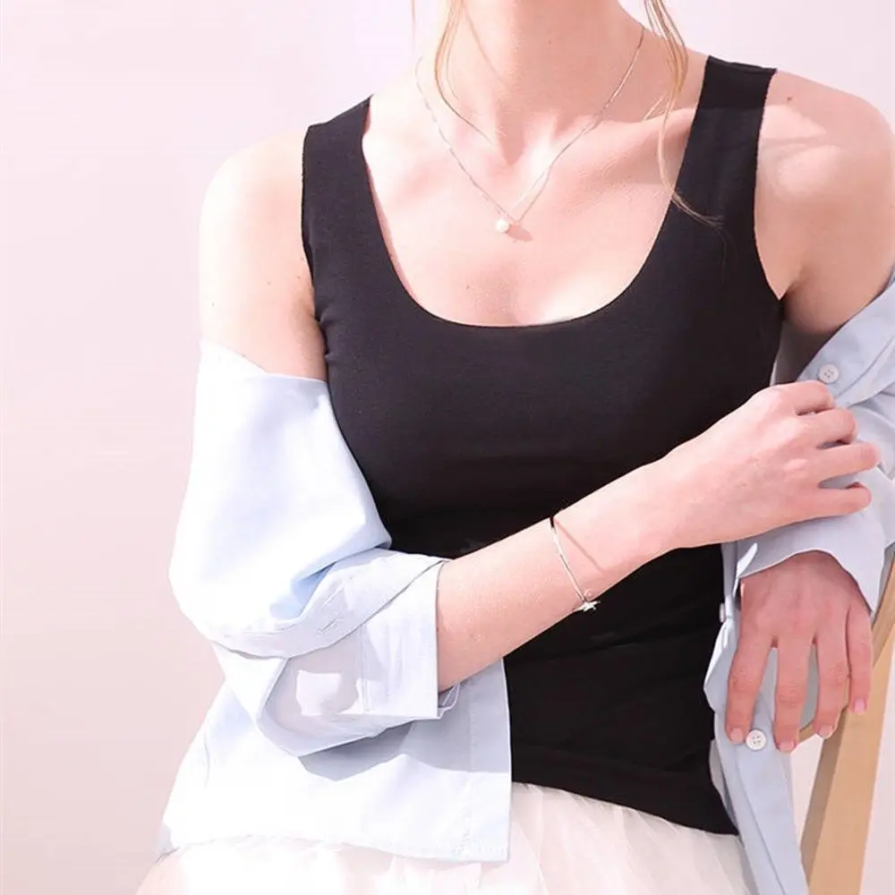 Korean-Style Women Ice Silk Seamless Undershirt Vest Tank Tops Underwear