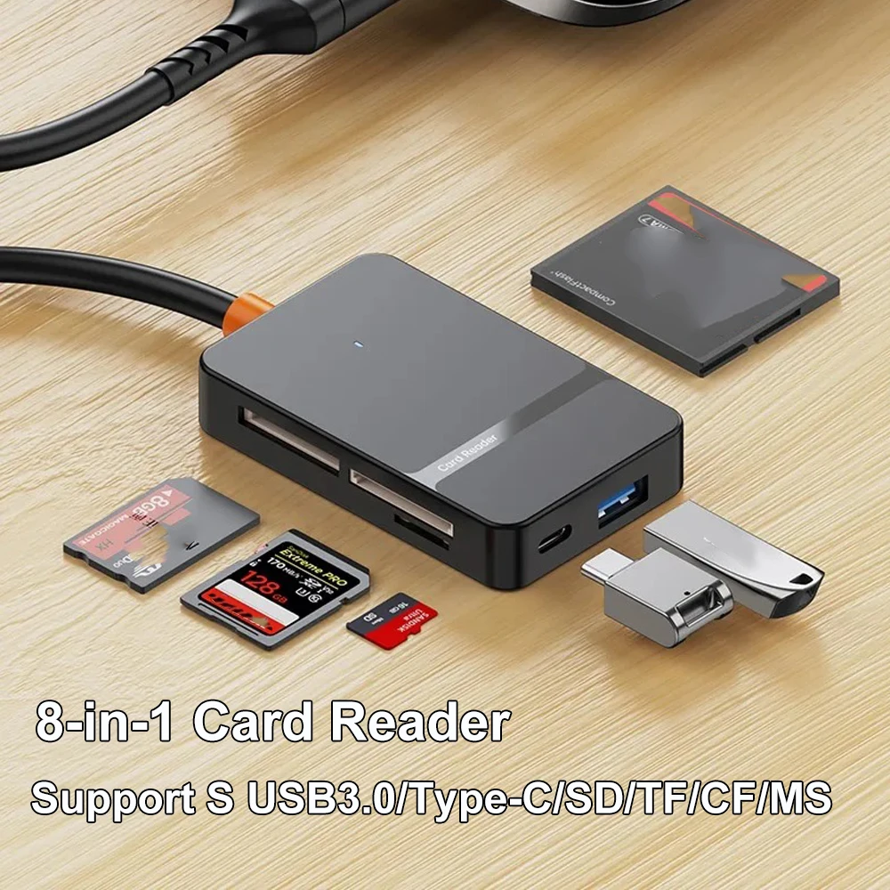 KEBIDU Адаптер карт памяти 8 в 1 USB 3.0