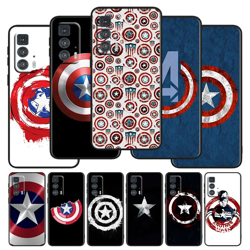 

Marvel Captain America Shield Phone Case For Motorola G E7i Stylus Power One Plus E Edge X S 30 20 Fusion Plus Lite Pro Black
