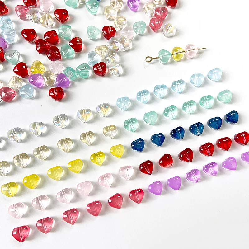 

6mm Heart Shape Transparent Crystal Czech Glass Beads For DIY Couples Jewelry Making Handmade Couples Necklace Bracelet Charm