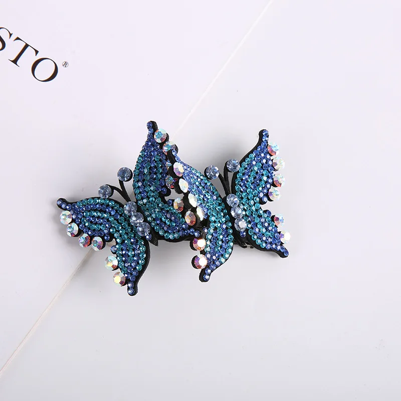 

Korean Sweet Girl Simple Rhinestone Butterfly Hair Pin Barrettes Clips for Women Fashion Headdress Full Diamond Hair Accessories