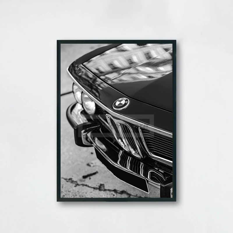 

Black and White Vintage BMW Car Poster Retro Sports Car Prints Canvas Painting Wall Art Pictures Home Room Vintage Decoration