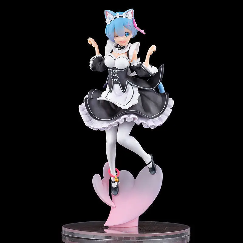 

23CM Anime Re:Life In A Different World From Zero Figurine PVC Statue Action Figure Cat Ear Rem Model Toy For Kid Christmas Gift