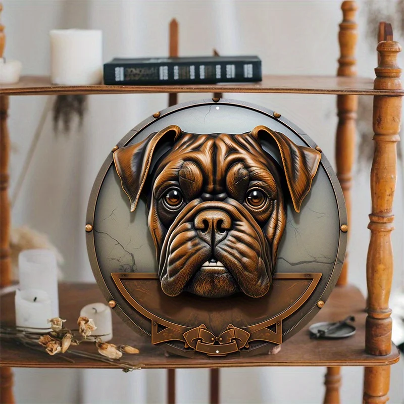 Алюминиевые металлические боксерские собаки с выгравированным дизайном