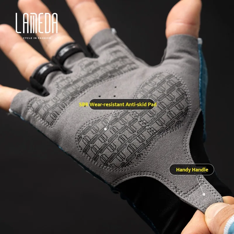 Мужские велосипедные перчатки Lameda с полупальцами для мужчин и женщин дышащие