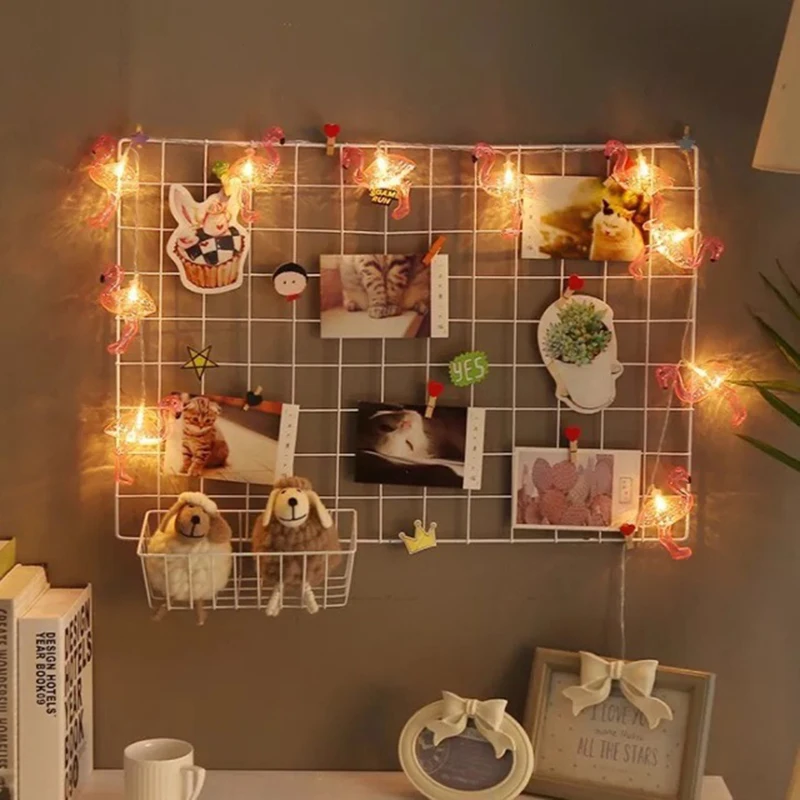 

Ins Nordic Home Wall Decoration Iron Grid Decor Photo Frame Postcards DIY Wall Art Display Storage Rack Holder Shelf Organizer