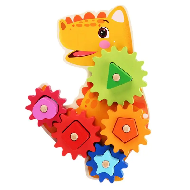 

Wooden Gear Puzzle Toy Funny Gear Jigsaw Toy Animal Gear Block Toy Brain Teaser Intellectual Logical Thinking Early Development