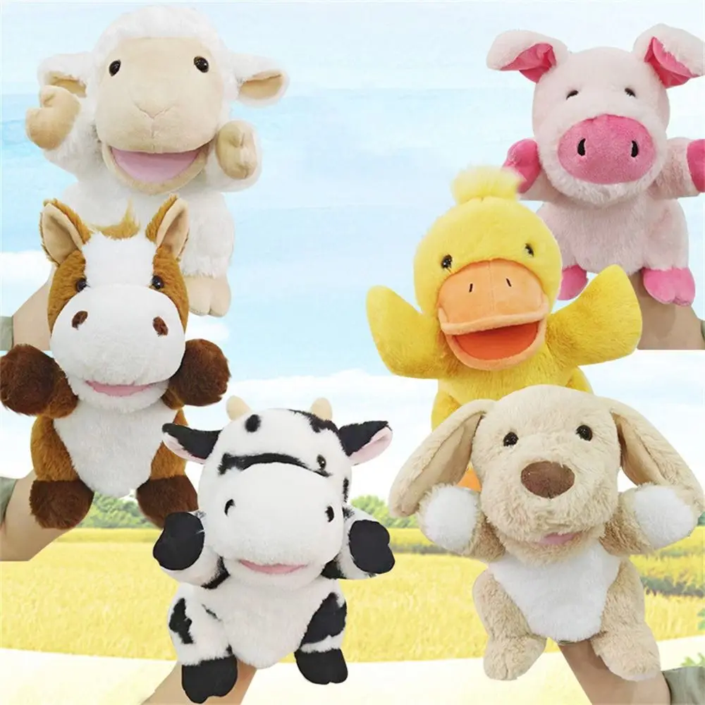 

Cow Duck Pig Plush Animal Puppets Stuffed Animal Movable Open Mouths Stuffed Hand Doll Dog Horse Sheep Storytelling