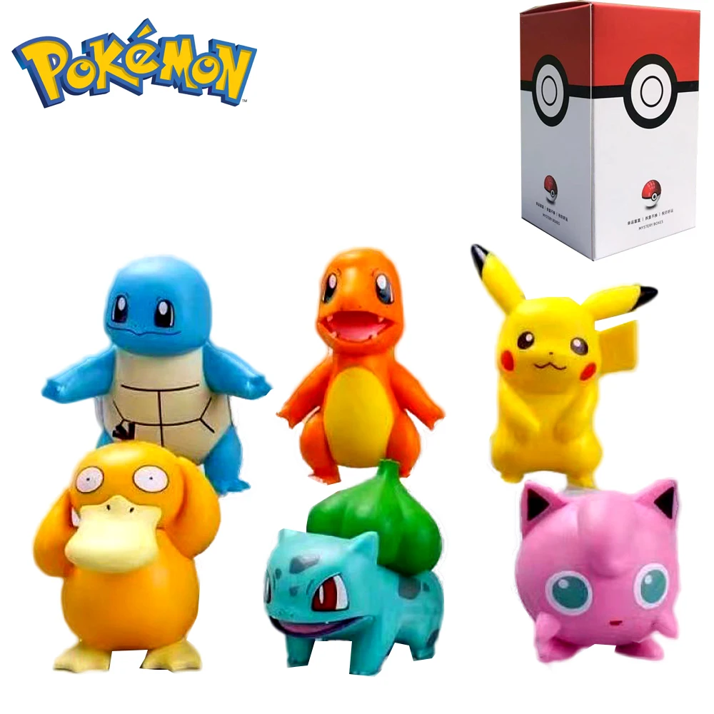 

Kawaii Anime Figure Pokmon Psyduck Pikachued Cute Cake Decoration Children Model Toys Dolls Fashion Birthday Gifts