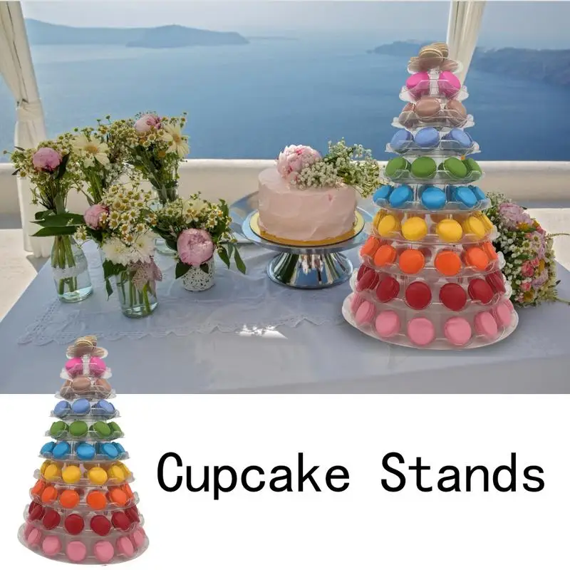 

Подставка для кексов Macaron, 10 ярусов, искусственный держатель, Свадебная подставка для витрины, прозрачная фотография кексов для свадьбы