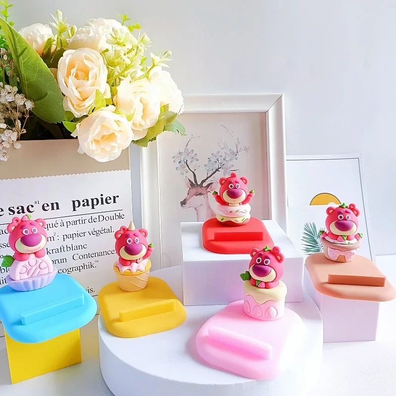 Розовый милый клубничный медведь Диснея подставка для мобильного телефона