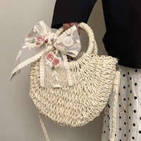 veryme straw bag for women luxury designer tote summer trend popular hit color handbag new rattan woven shoulder female handmade