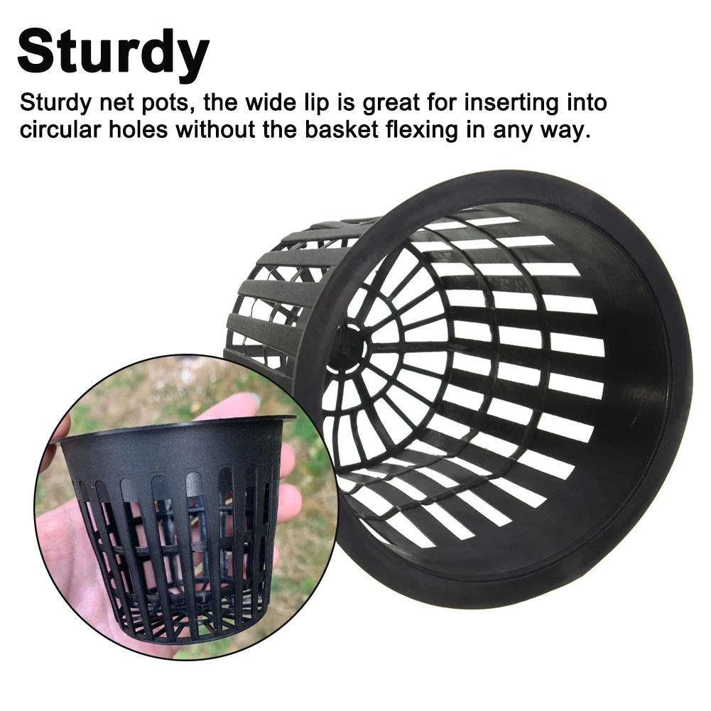 

10pcs 3 Inch Container Soilless Net Basket Wide Lip Mesh Pot Grow Hydroponics Cups Colonization Slotted Planting