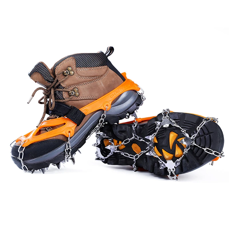 

Outdoor Climbing Anti-Slip Crampons Winter Walk 19 Teeth Ice Fishing Snowshoes Hiking Skiing Steel Slip Shoe Covers
