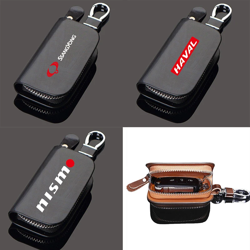 

Genuine Leather Car Remote Key Cover Case Holder Bag Keychain For Alfa Romeo 159 147 156 166 Giulietta Giulia Mito Spider