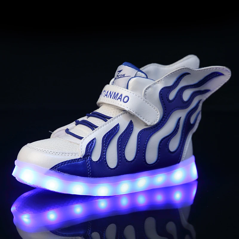 

Size 25-37 Children Led Shoes Casual Sneakers With Lights Luminous Shoes For Kids Boys Girls Glowing Sneakers USB Charged Shoes
