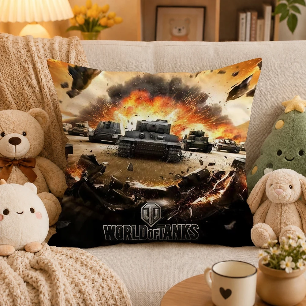 Фото Наволочка Game World of T-Tanks, плюшевая наволочка, декоративная наволочка для дома, для дивана, кровати, кресла, гостиной. №3
